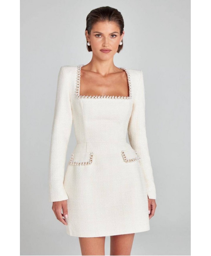 218405 BEYAZ ABİYE CHANEL KUMAŞ