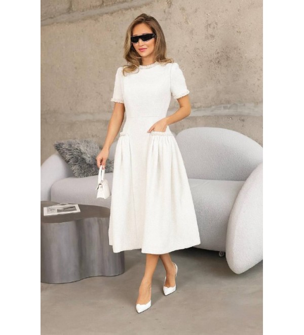 218417 BEYAZ ABİYE CHANEL KUMAŞ