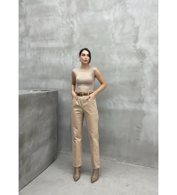 218428 CREAM TROUSERS GABARDINE