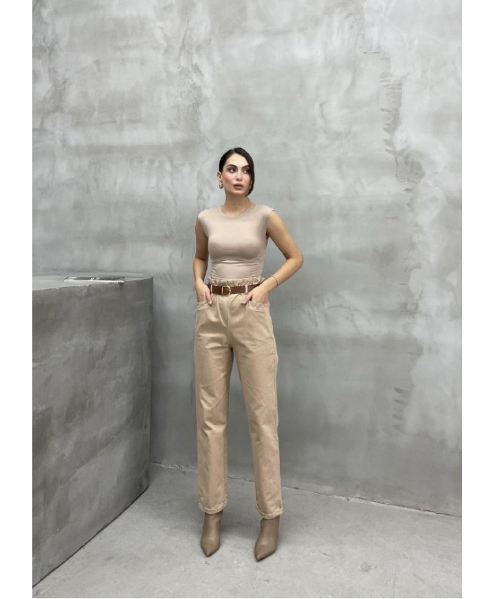 218428 KREM PANTOLON GABARDİN