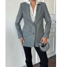 218466 GRİ CEKET ATLAS KUMAŞ