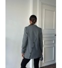 218466 GRİ CEKET ATLAS KUMAŞ