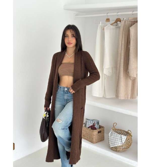 218486 COFFEE CARDIGAN KNITWEAR