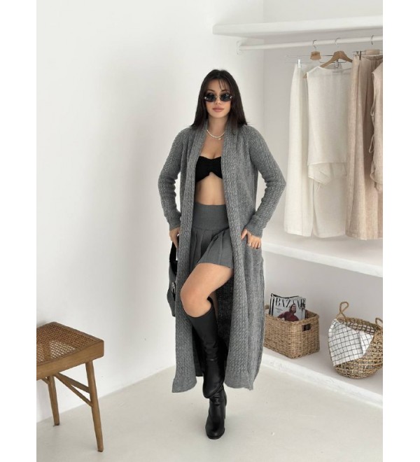 218487 GRAY CARDIGAN KNITWEAR