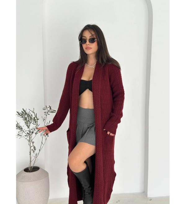 218489 Burgundy CARDIGAN KNITWEAR