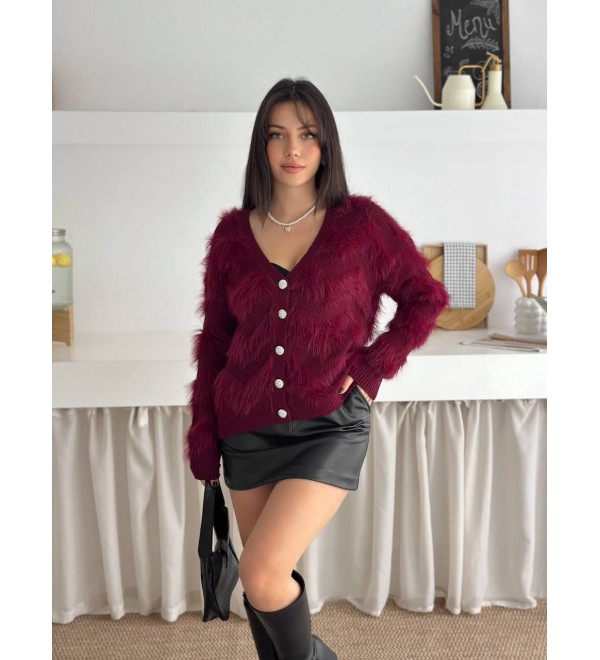 218490 Burgundy CARDIGAN KNITWEAR