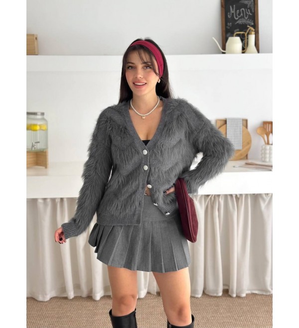 218491 GRAY CARDIGAN KNITWEAR