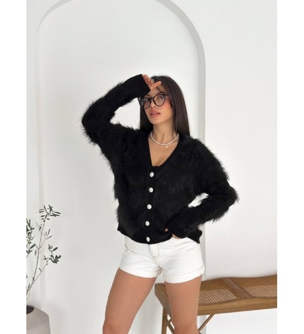 218493 BLACK CARDIGAN KNITWEAR