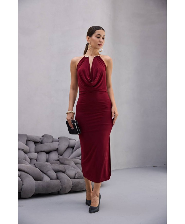 218568 BORDO ELBİSE