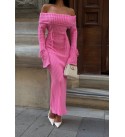 218618 PEMBE ELBİSE TRİKO
