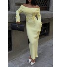 218619 SARI ELBİSE TRİKO