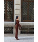 218620 KAHVE ELBİSE TRİKO