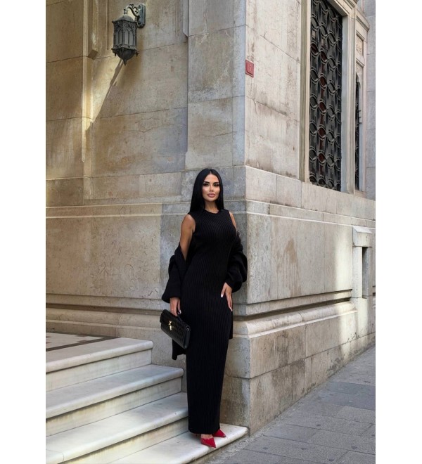 218623 SİYAH ELBİSE TRİKO