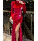 218684 BORDO ABİYE KADİFE