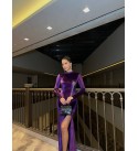 218687 PURPLE Evening dress VELVET