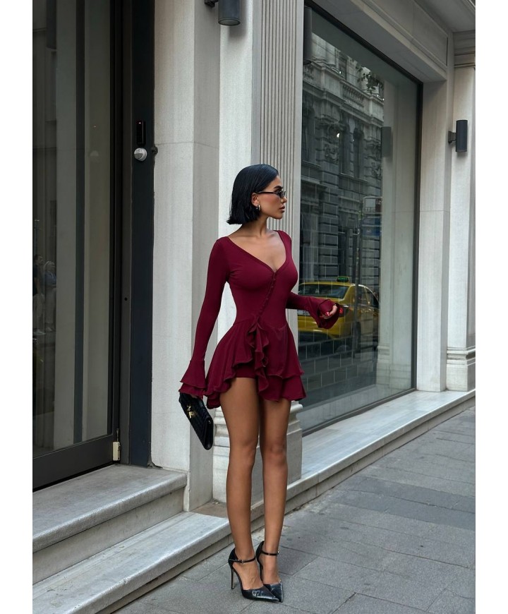 218772 BORDO ELBİSE