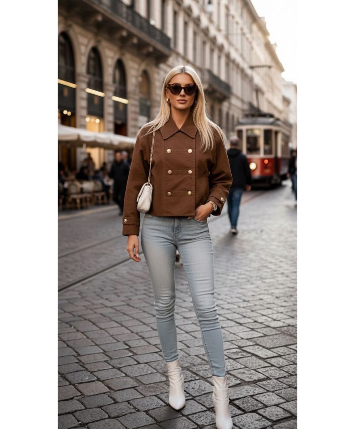 218879 KAHVE CEKET GABARDİN