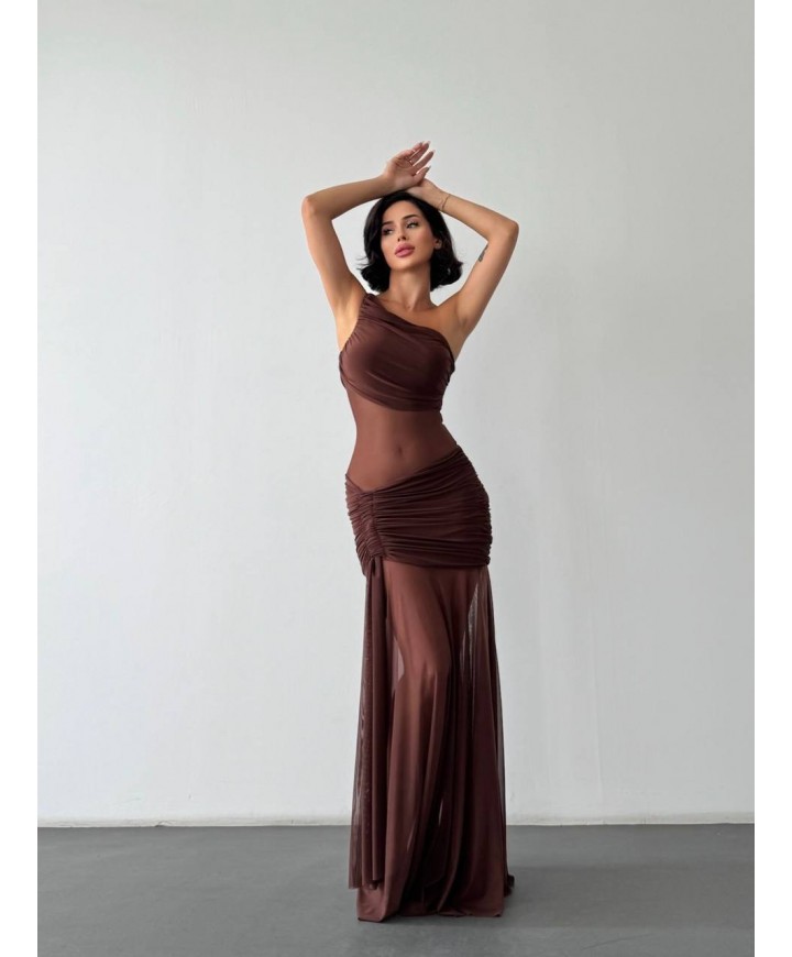 218899 KAHVE ELBİSE