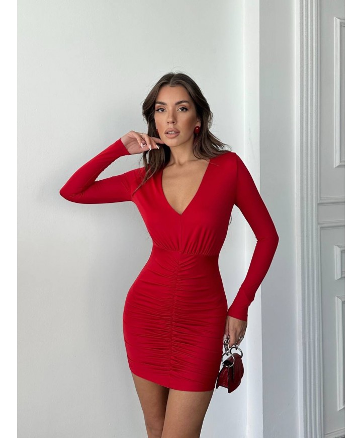 218964 KIRMIZI ELBİSE MİCRO KUMAŞ