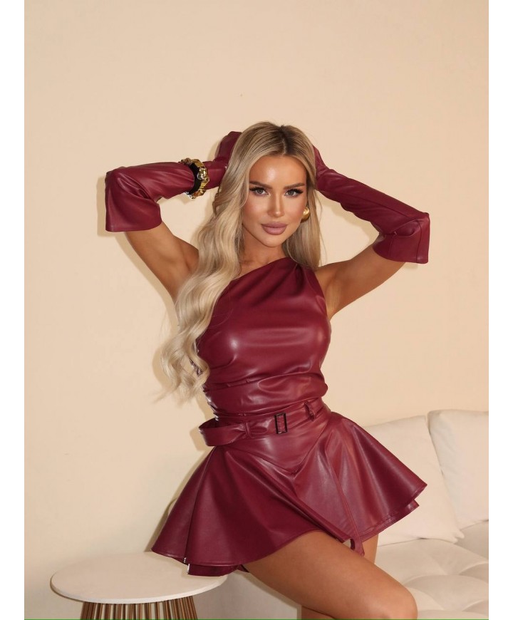 218973 BORDO ELBİSE DERİ