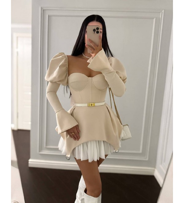 218988 KREM ELBİSE