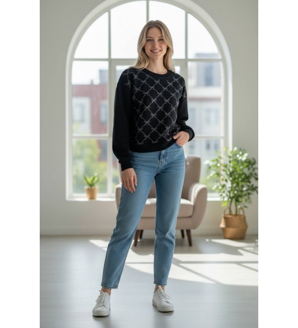219173 SİYAH SWEAT 3 İPLİK