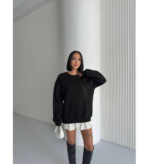 219178 SİYAH SWEAT 3 İPLİK