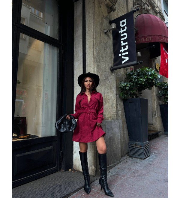 219186 BORDO ELBİSE