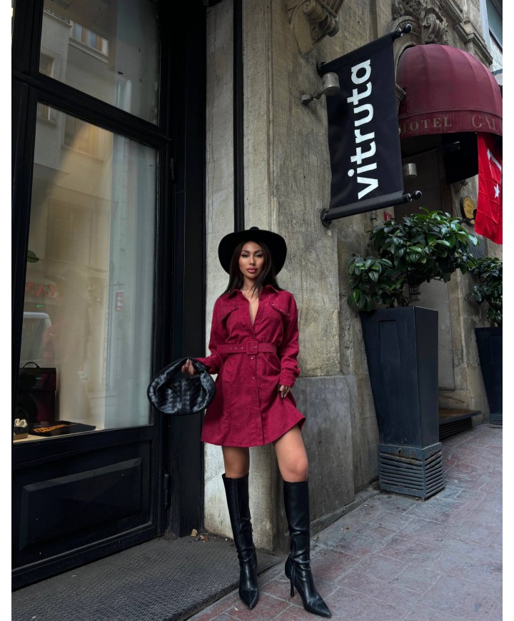 219186 BORDO ELBİSE
