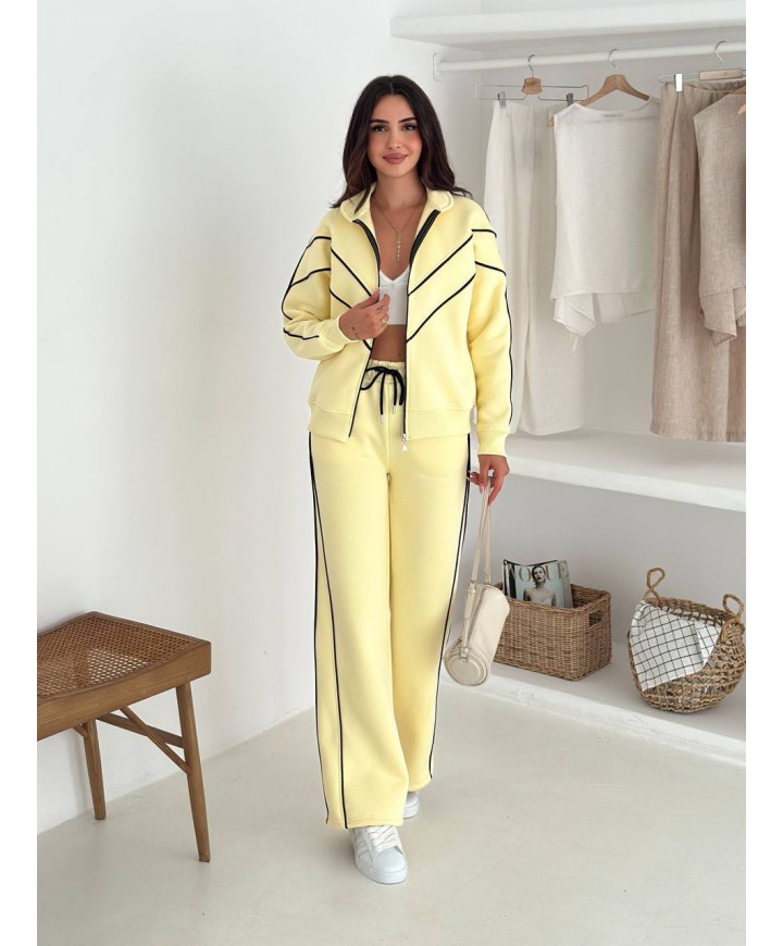 219214 SARI EŞOFMAN TAKIM 3 İPLİK KUMAŞ