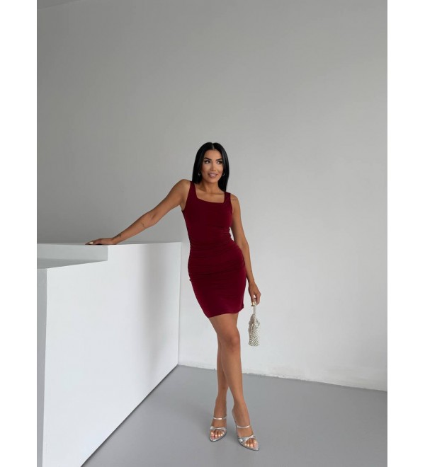 219247 BORDO ELBİSE SAND KUMAŞ