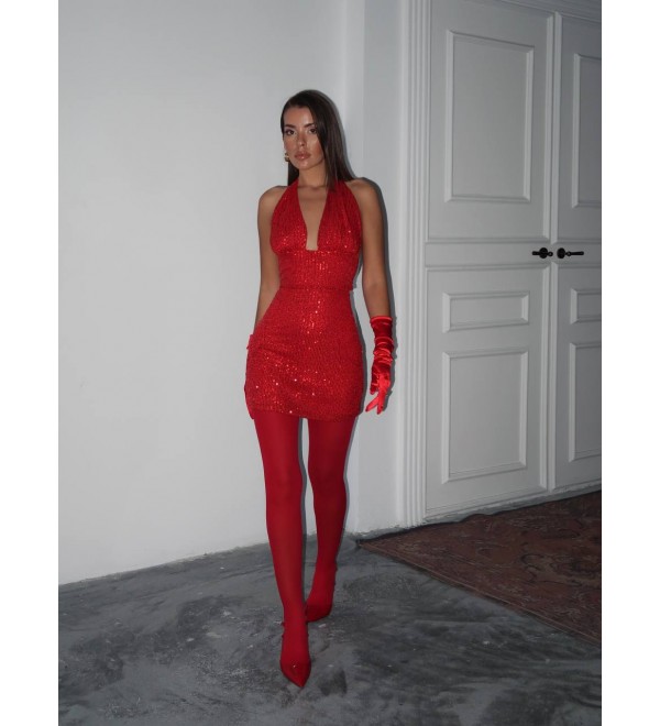 219256 KIRMIZI ELBİSE LYCRA