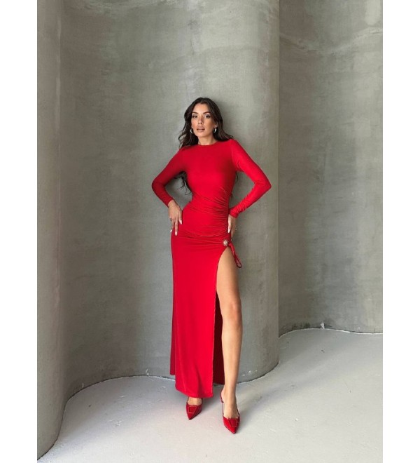219263 KIRMIZI ELBİSE LYCRA