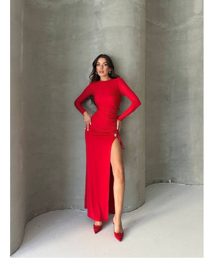 219263 KIRMIZI ELBİSE LYCRA