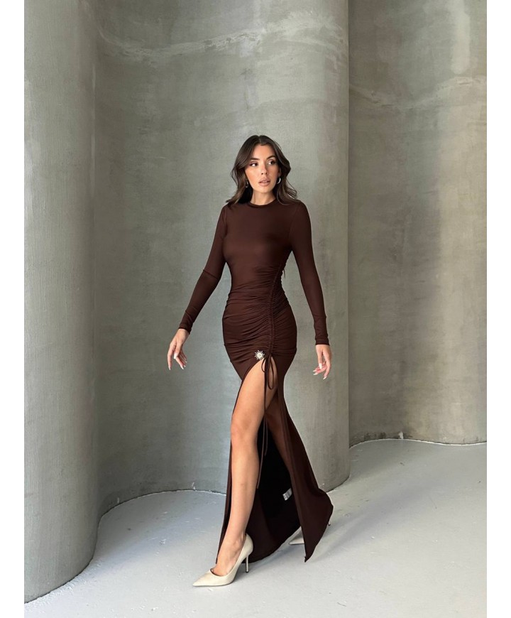 219264 KAHVE ELBİSE LYCRA