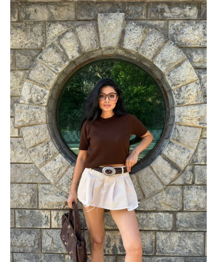 219277 KAHVE KAZAK TRİKO