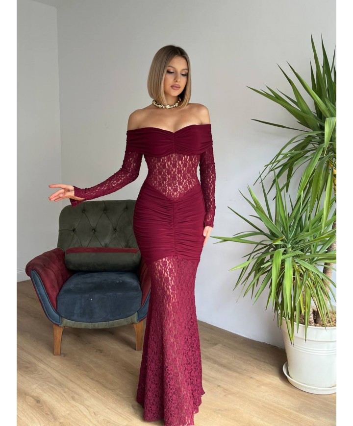 219297 BORDO ELBİSE
