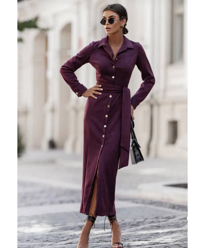 219322 BORDO ELBİSE SÜET