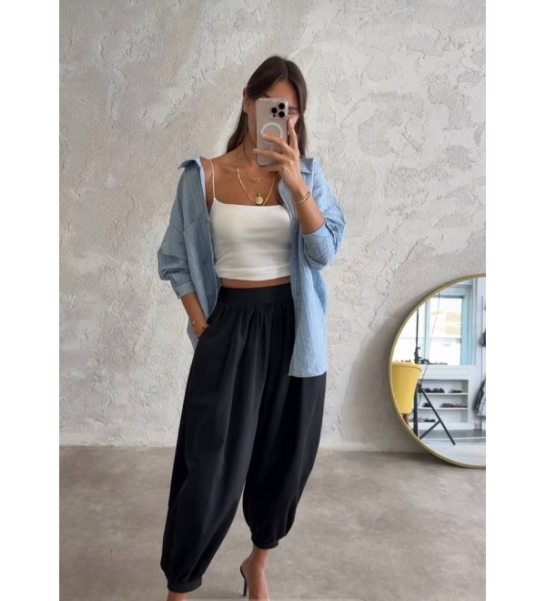 219393 BLACK TROUSERS POPLIN
