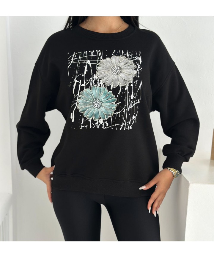 219407 SİYAH SWEAT MODAL KUMAŞ