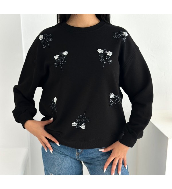 219411 SİYAH SWEAT MODAL KUMAŞ