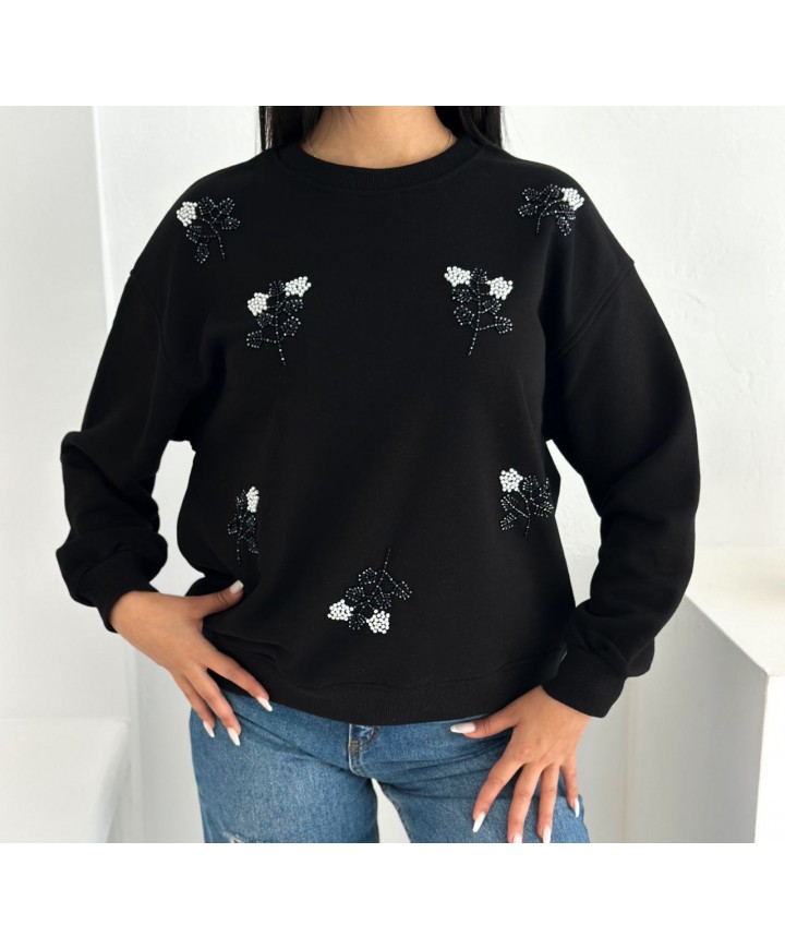 219411 SİYAH SWEAT MODAL KUMAŞ
