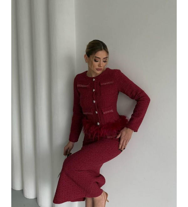 219447 BORDO ABİYE TAKIM