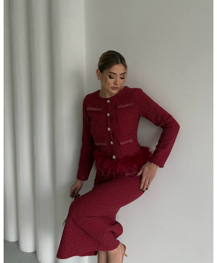 219447 BORDO ABİYE TAKIM