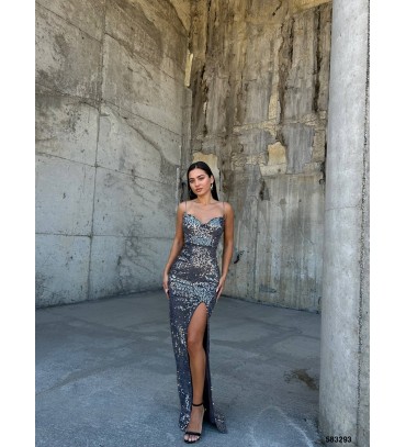 219456 GRİ ELBİSE KA...