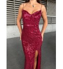 219460 BORDO ELBİSE KADİFE