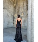 219461 SİYAH ELBİSE KADİFE