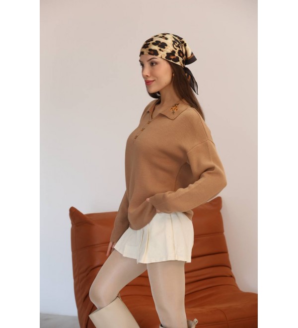 219689 CAMEL KAZAK TRİKO