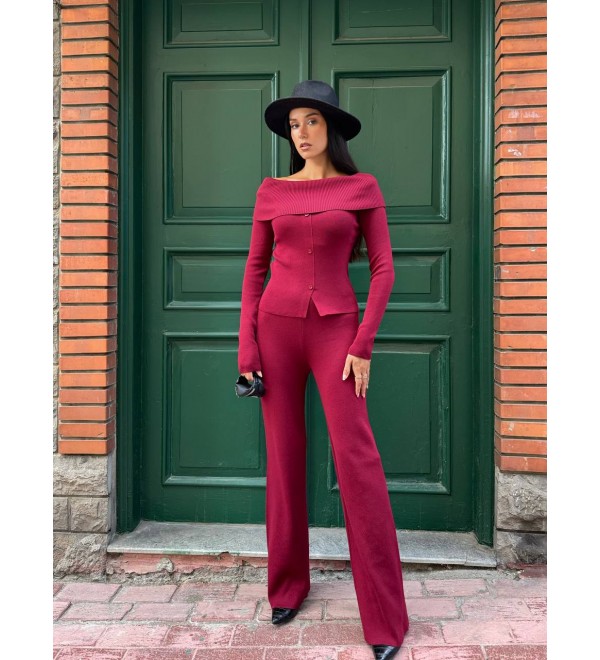 219767 Burgundy SET KNITWEAR