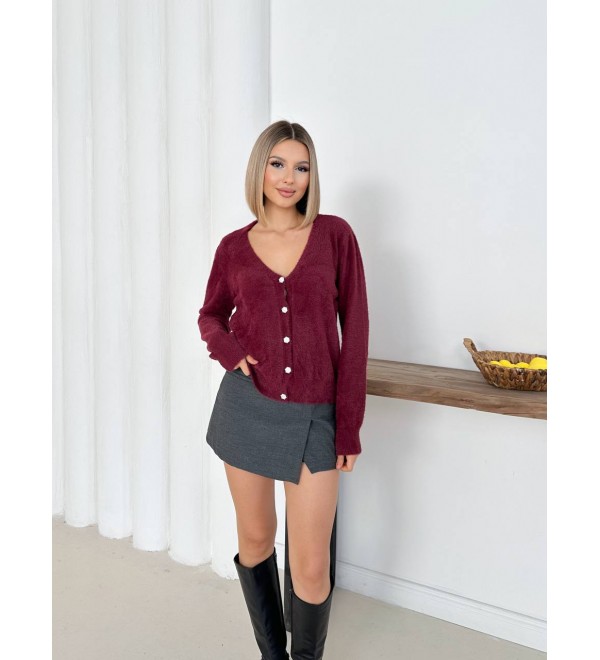219788 Burgundy CARDIGAN KNITWEAR